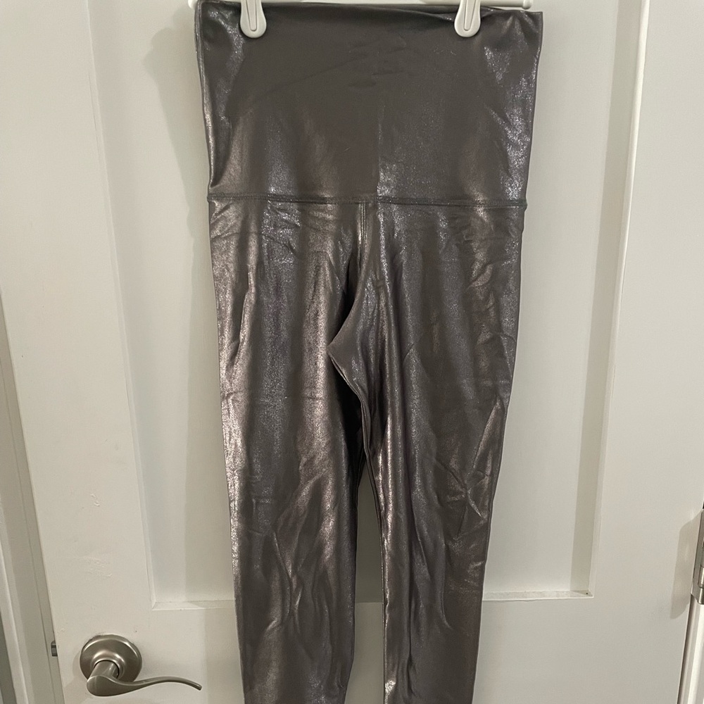 Emily Hsu gunmetal shimmer leggings